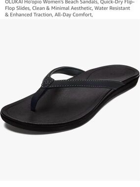 OluKai Women's Ho'opio Flip-Flop Sandal in Black